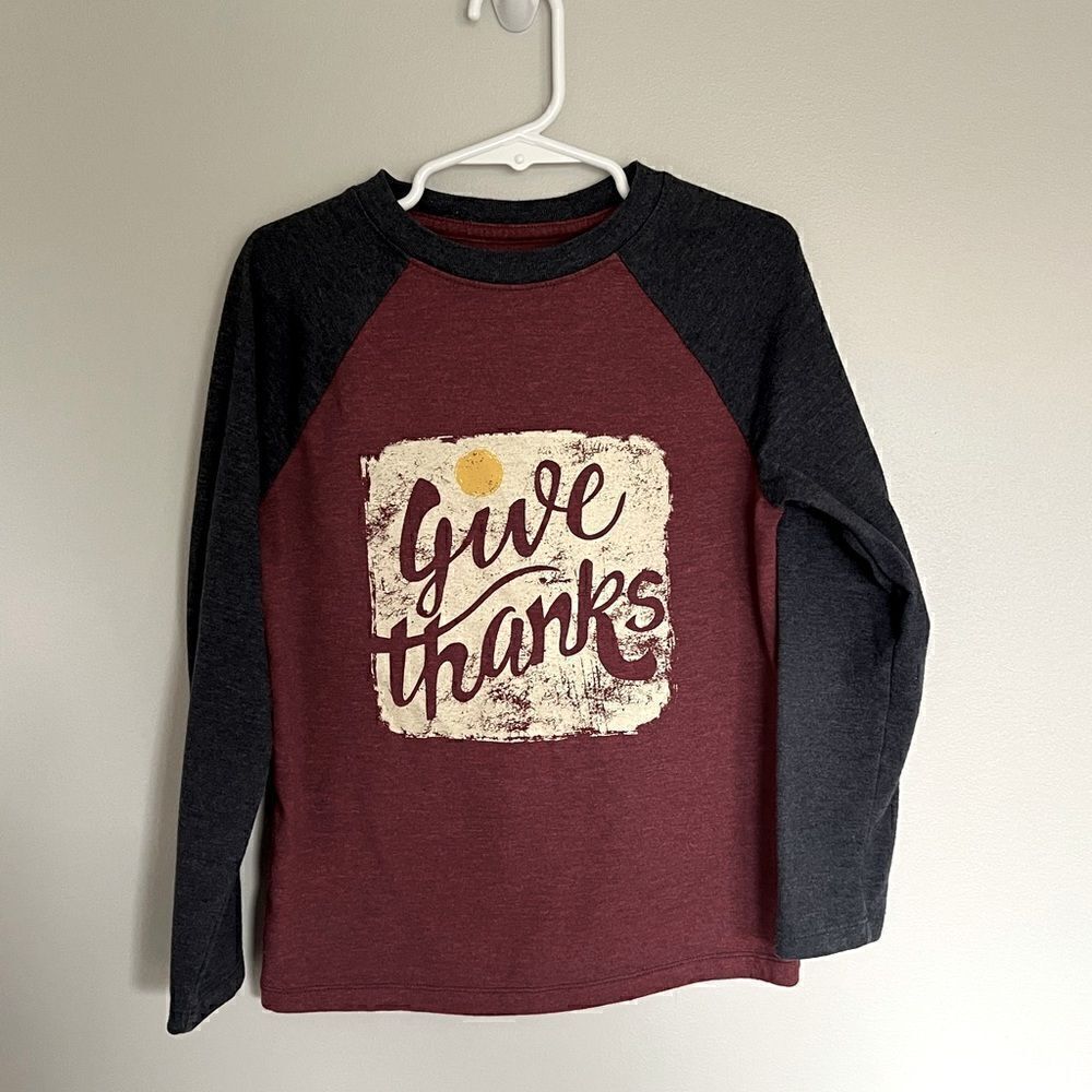 *3/$20* Cat & Jack “Give Thanks” Thanksgiving baseball tee